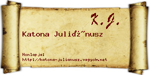 Katona Juliánusz névjegykártya